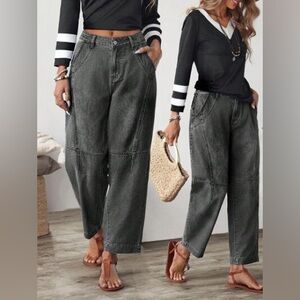 SHEIN Black Straight Leg Jeans for Women